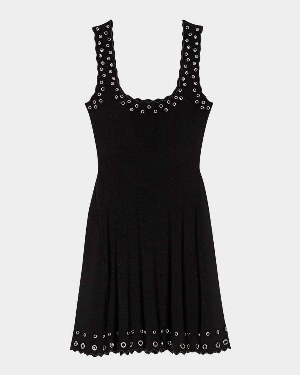 Roeillety Grommet-Trim Mini Dress